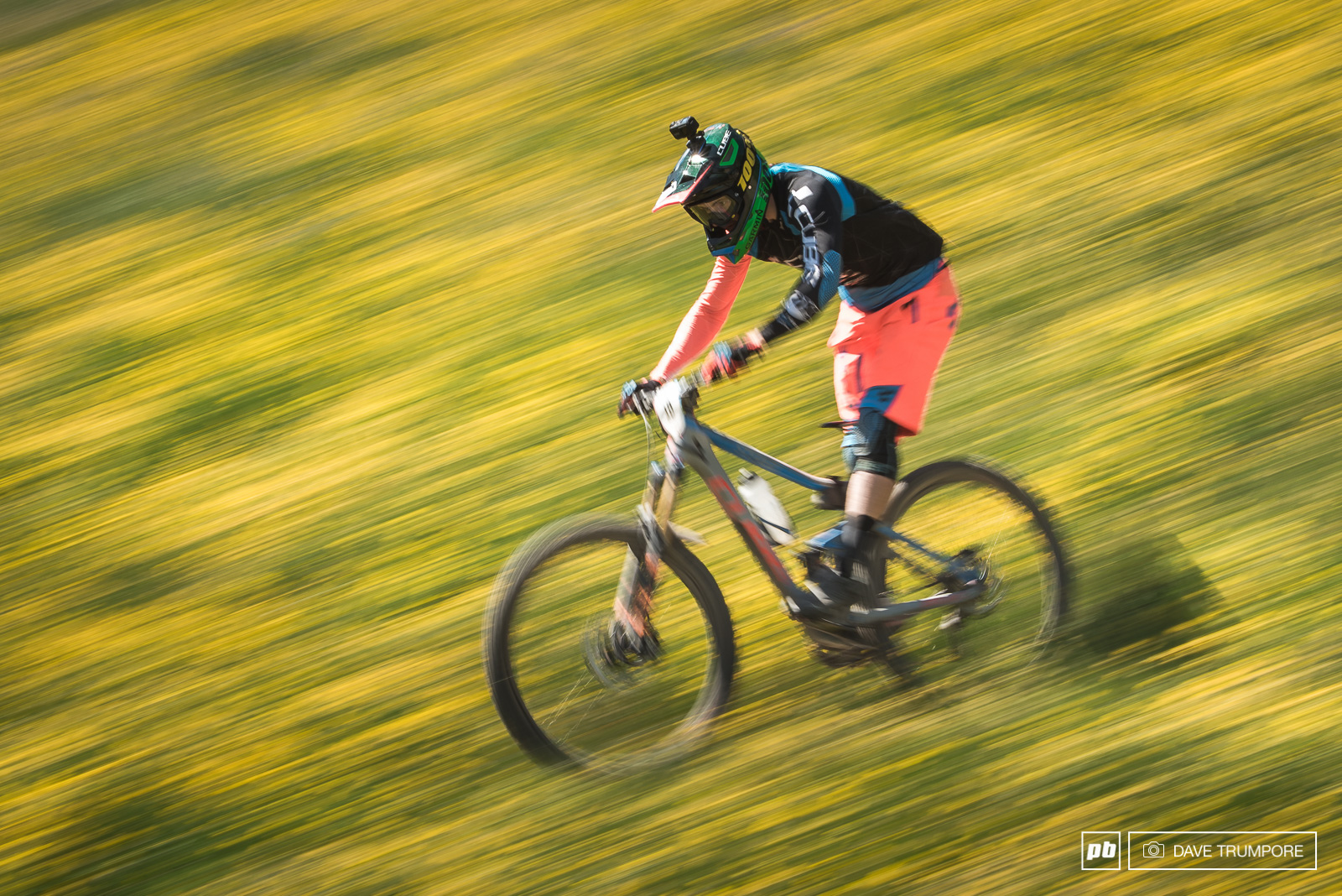Greg Callaghan blitzes through the flowers on stage 5.