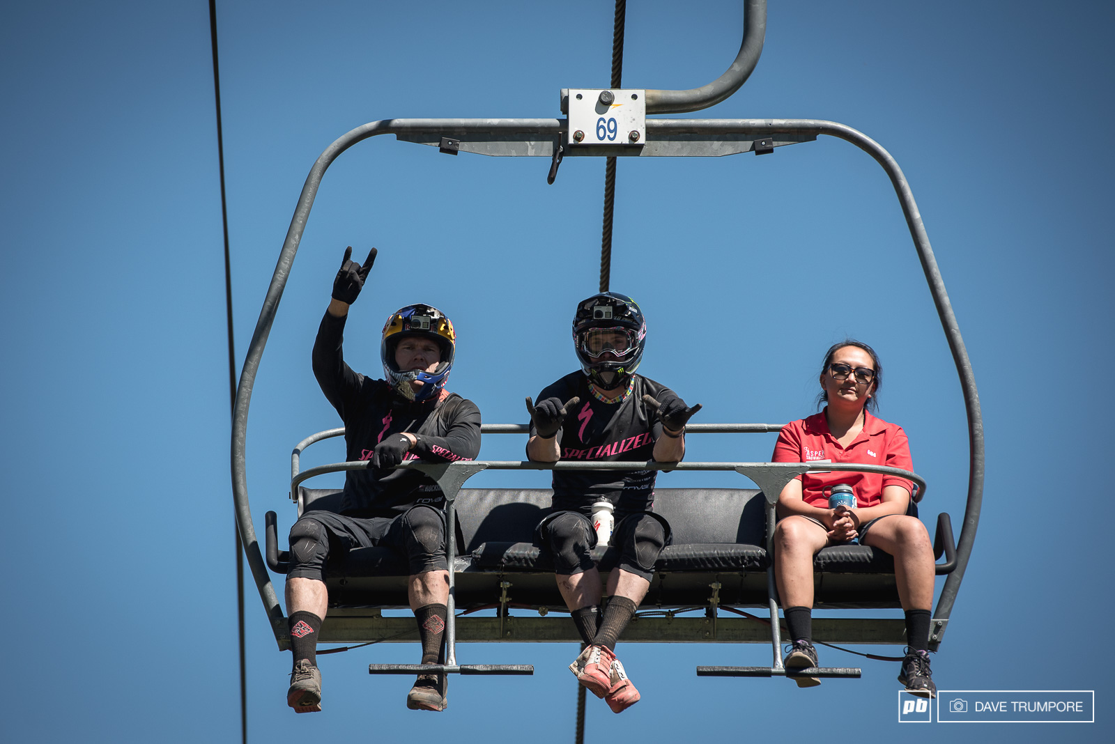 These two guys are psyched to be racing at 10 000 feet.