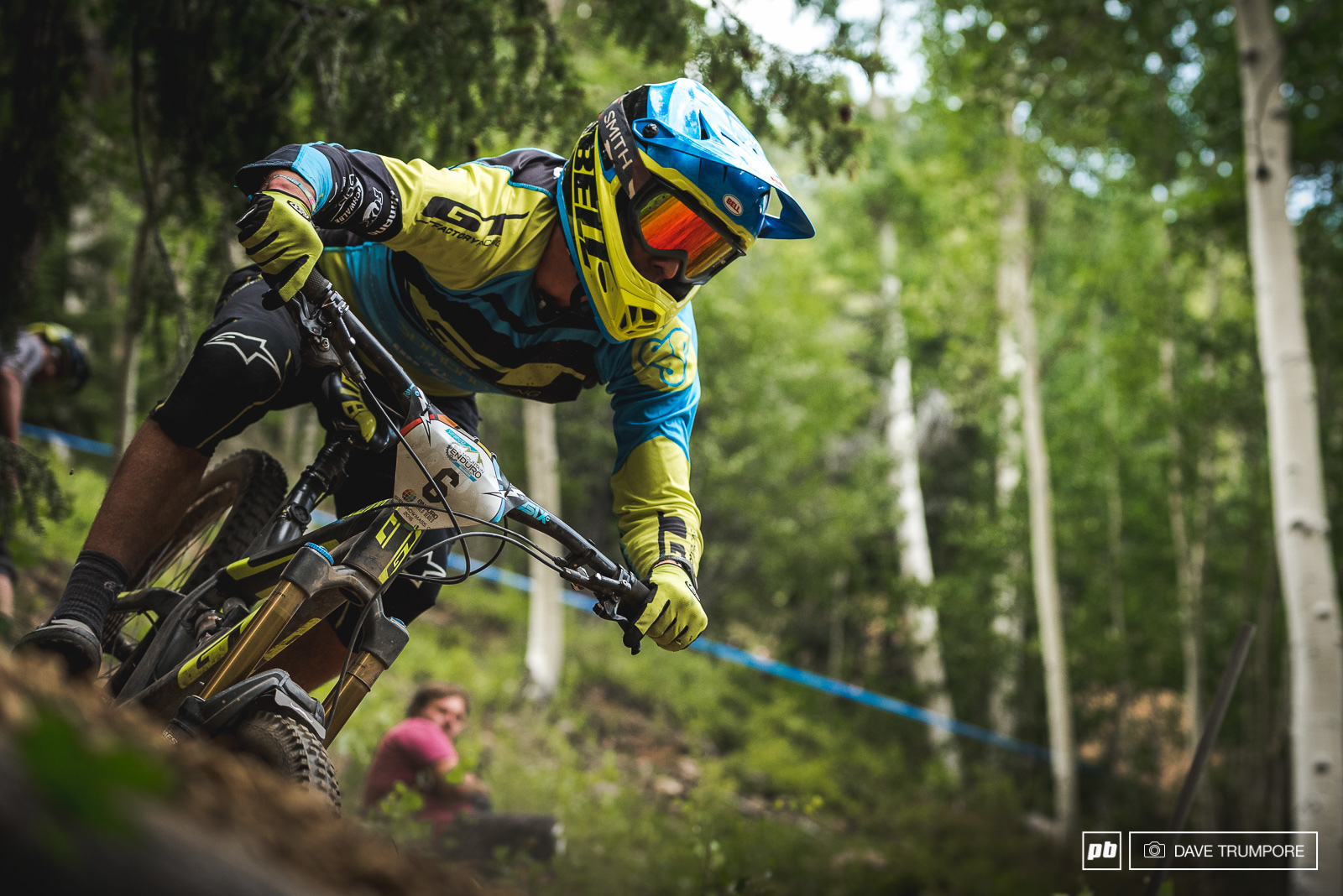 After a broken wrist suffered while racing the WC at Fort William Martin Maes has finally been cleared to race here in Aspen. Admittedly a bit down on upper body strength his fitness should still shine through on the physical Aspen stages.