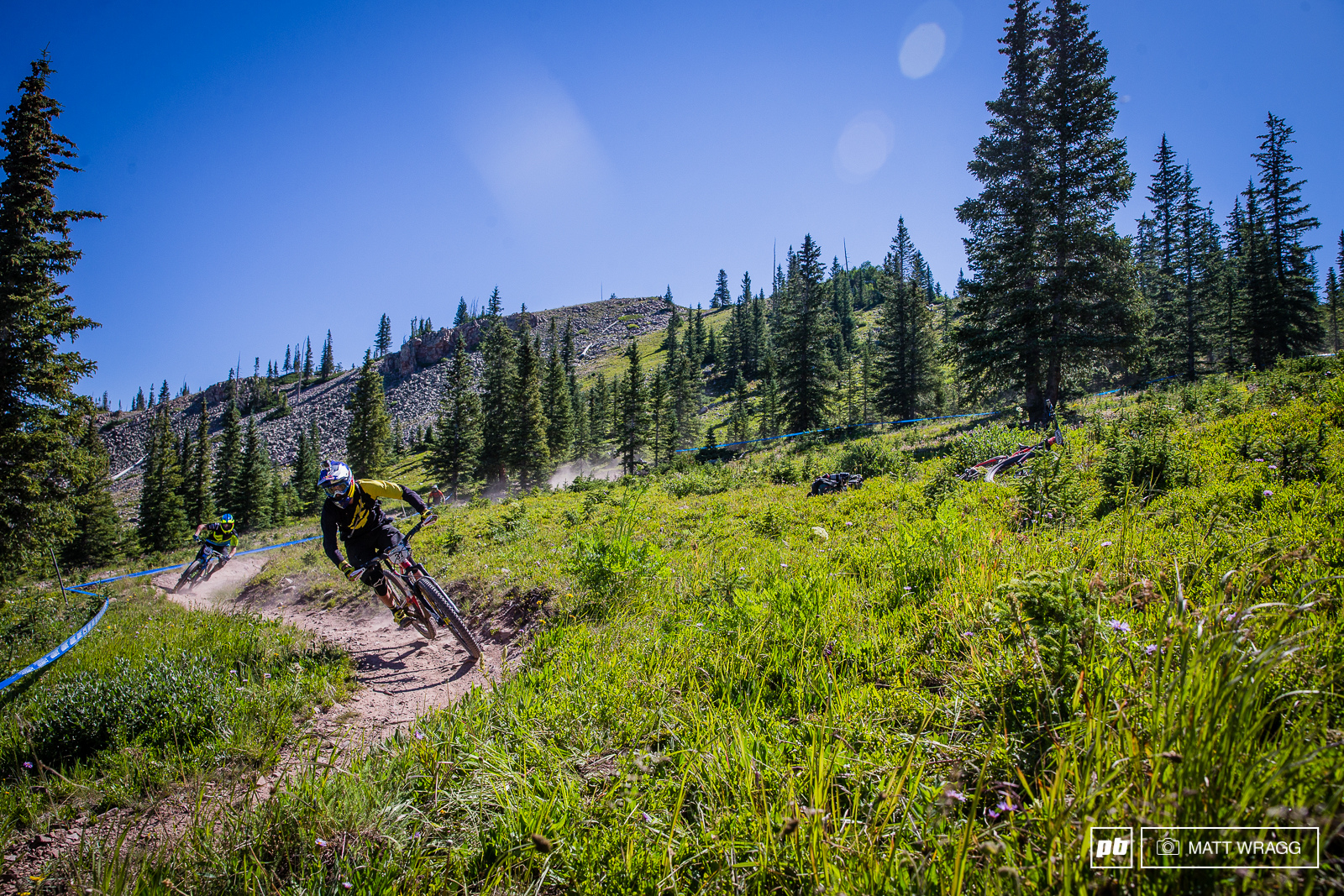 Matti Lehikoinen is one of the few riders in the field here that raced here at Snowmass the last time internation racing came here - for the WC DH in 2006. Stage six shares quite a lot of track with that course and he looked fast in practice.