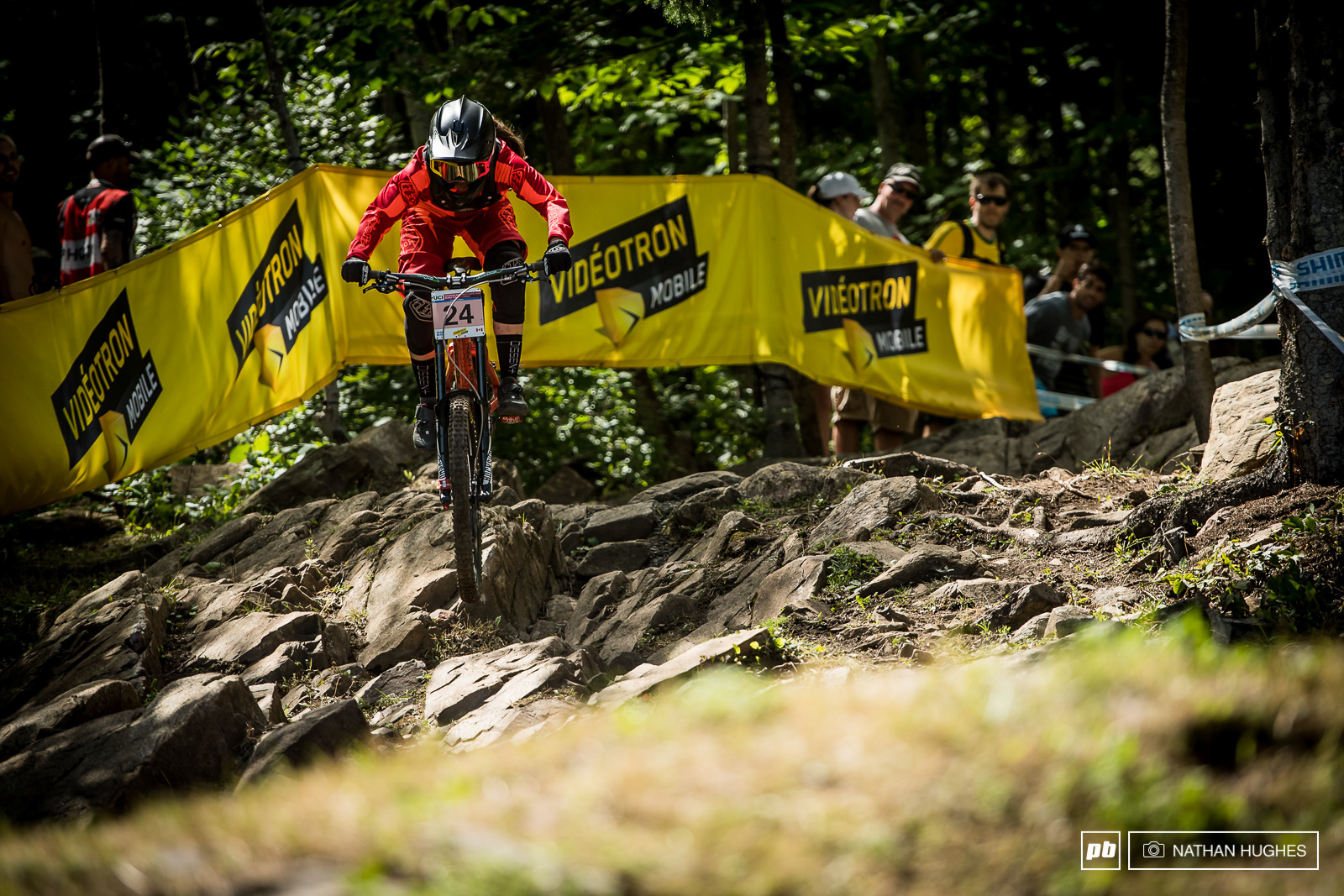 Ex-Canadian national champ Vaea Verbeeck storms across the last of the exposed rock for a top ten.