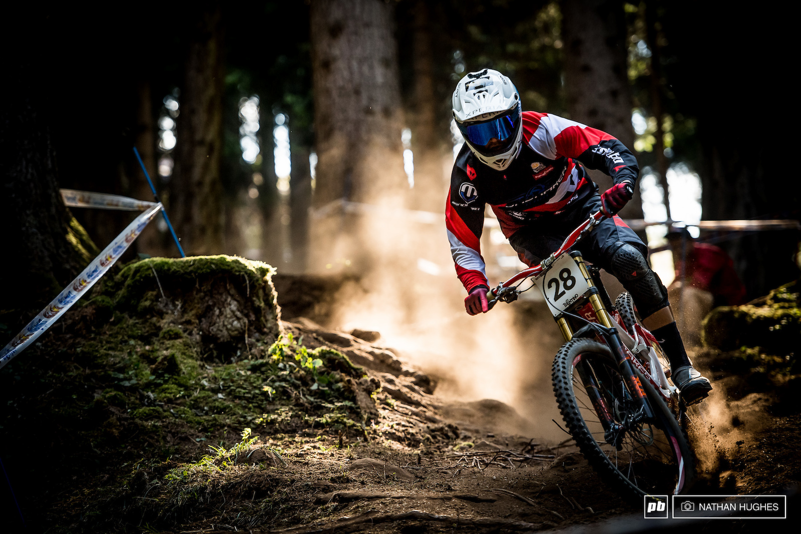 Markus Pekoll on the attack for team Austria through some super dry VDS loam.