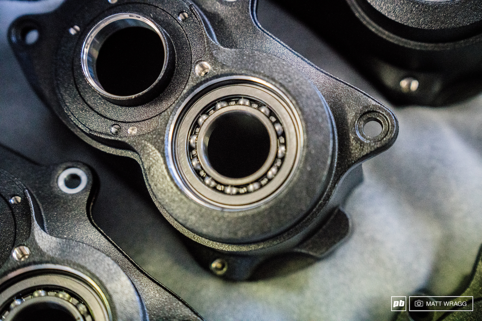 The shifting mechnism runs on a bearing situated within the gearbox.