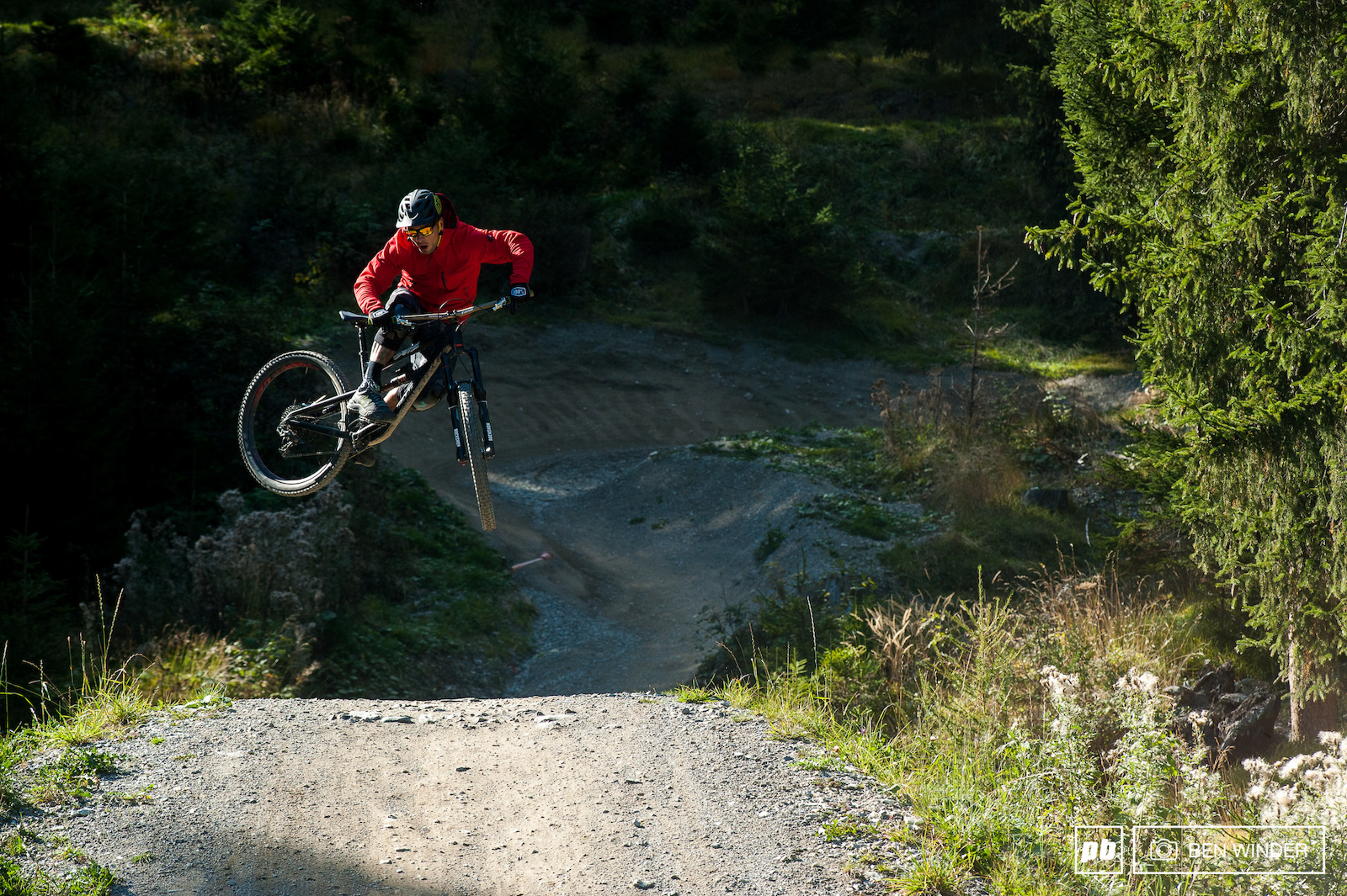 Jure getting it sideways on one of the jumps.