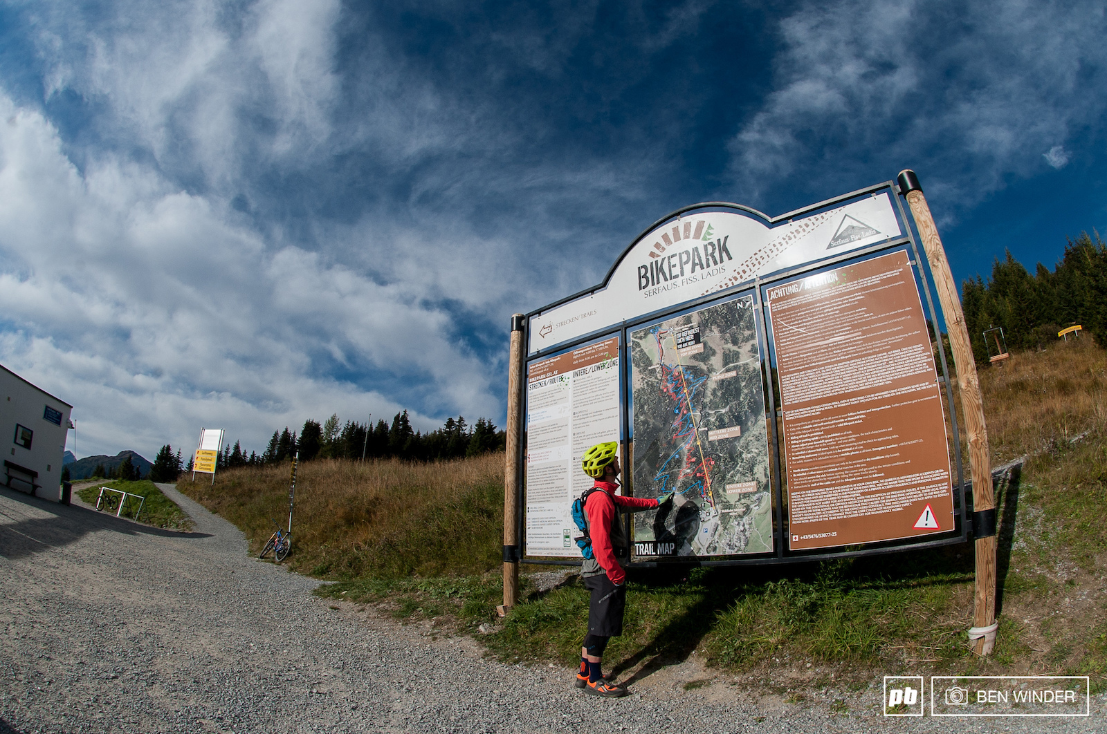 Trail map and information board.