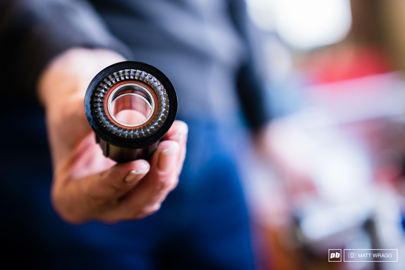 When the freehub and ratchet are assembled a coating of grease goes on the teeth ready for the next step.