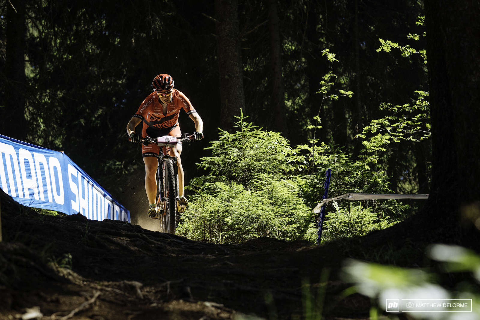 Linda Indergand on the roots of the back side of the second loop.
