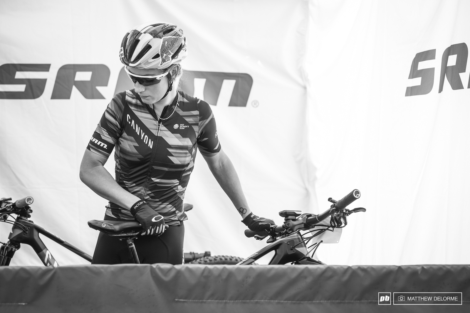 Pauline gets ready to take to the course.