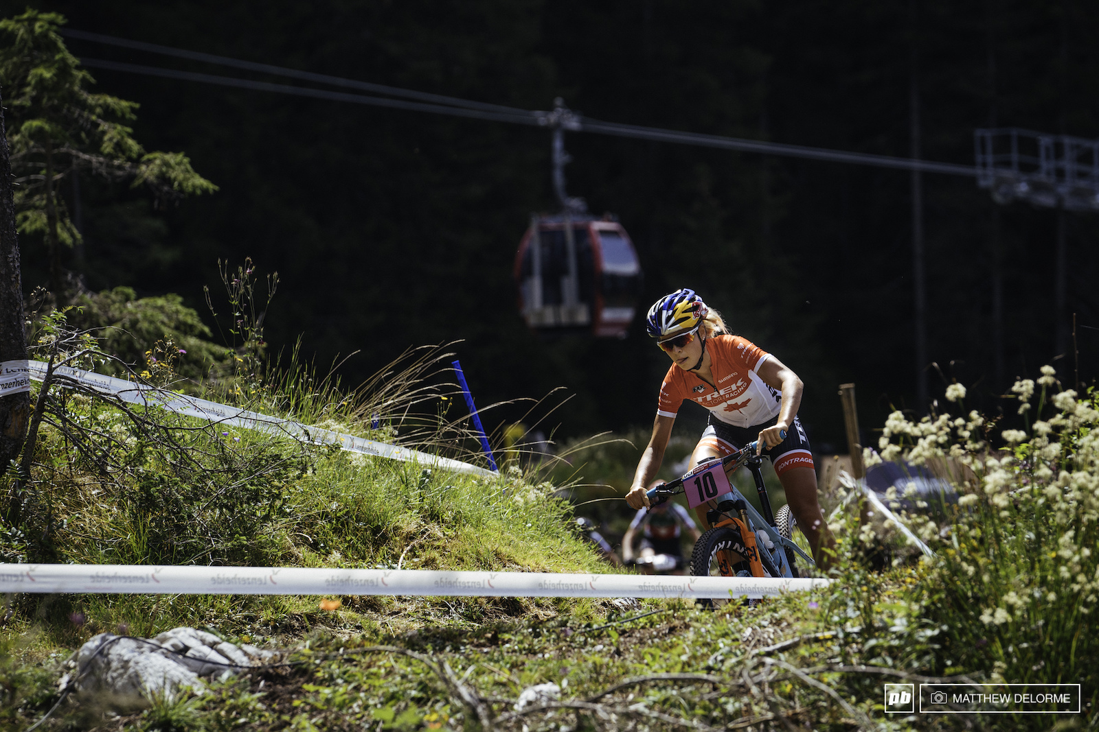 Emily Batty on her final practice lap. Putting down the power on a course that is likely to be much different tomorrow if we get the rain that s in the forecast for tonight.