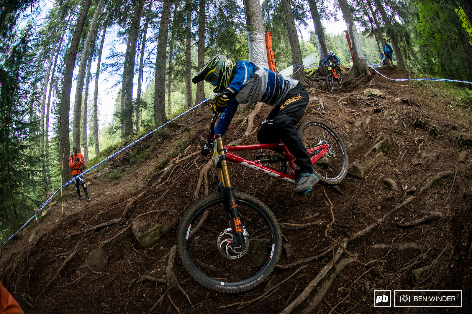 This section of root garden didn t really have a good line through we saw the top riders choosing multiple lines.