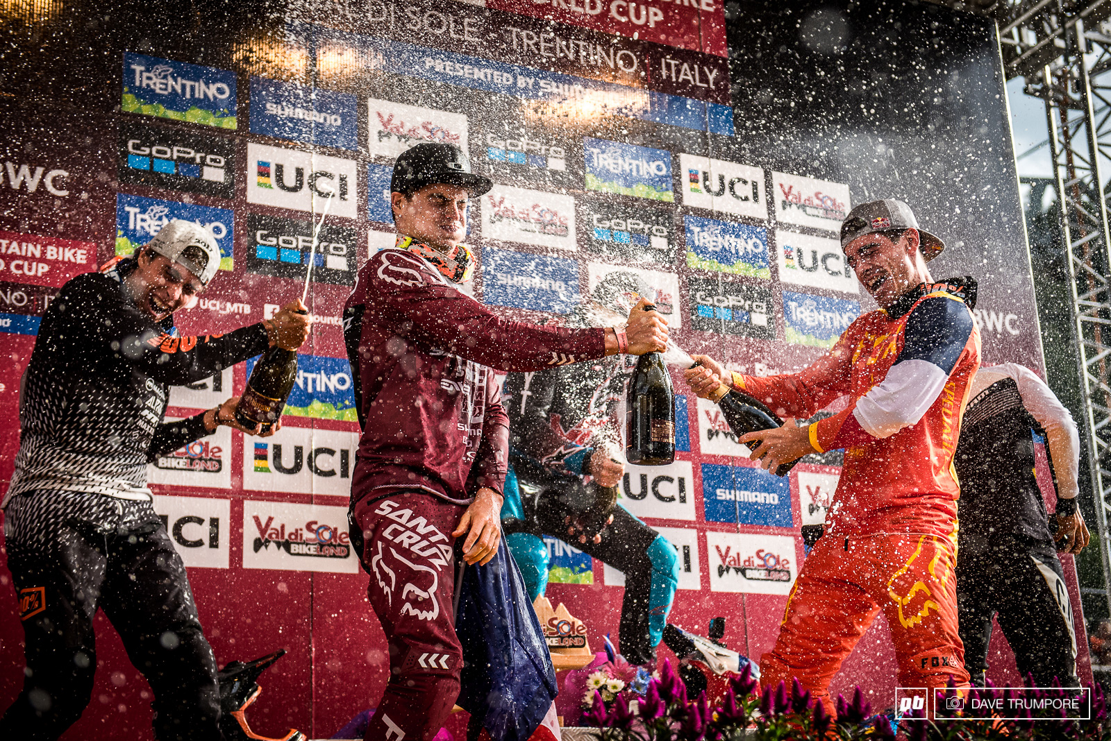 With three Frenchmen on the podium today the champagne toast got a bit out of hand.