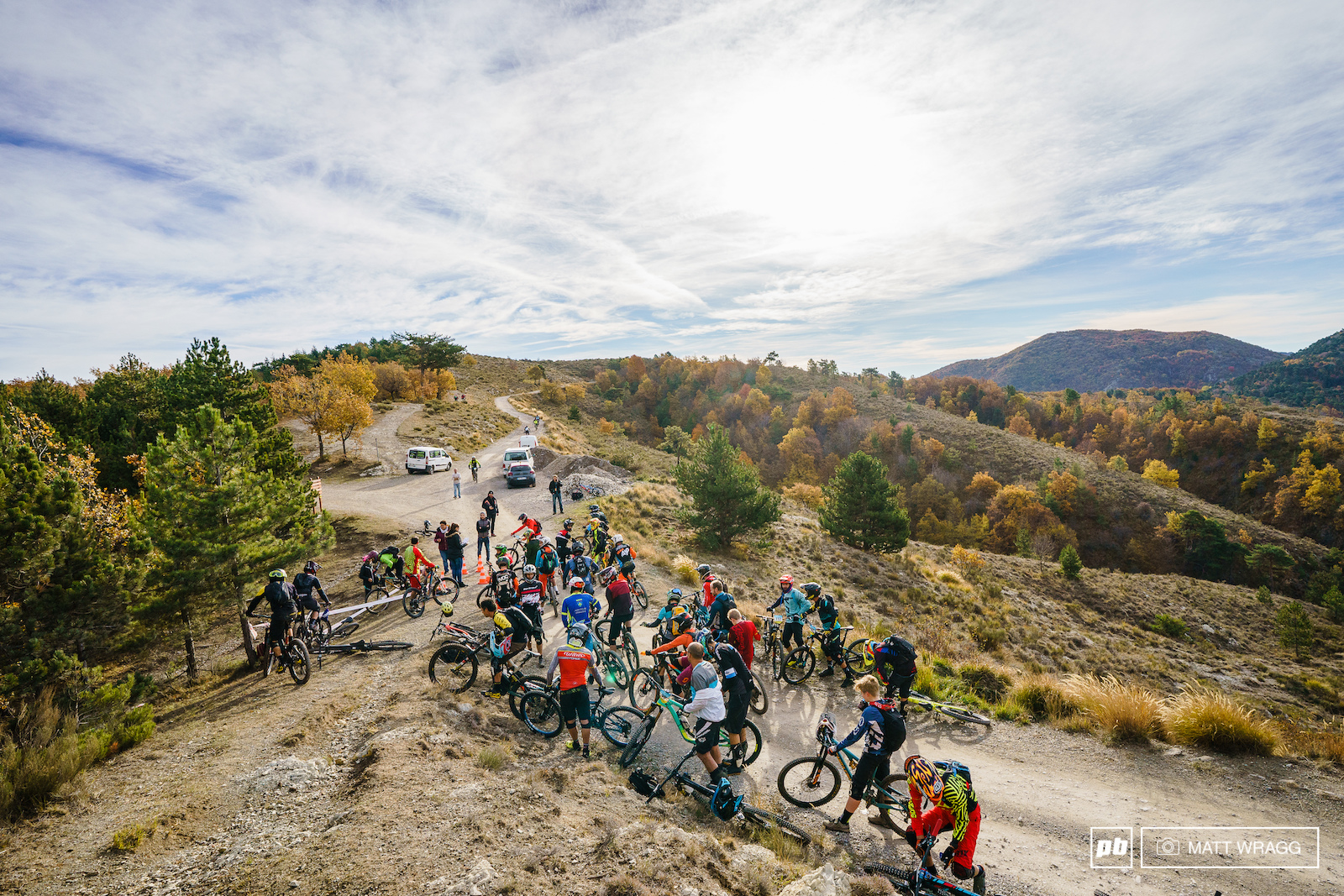A short gentle climb took riders up to stage one and the sunshine.
