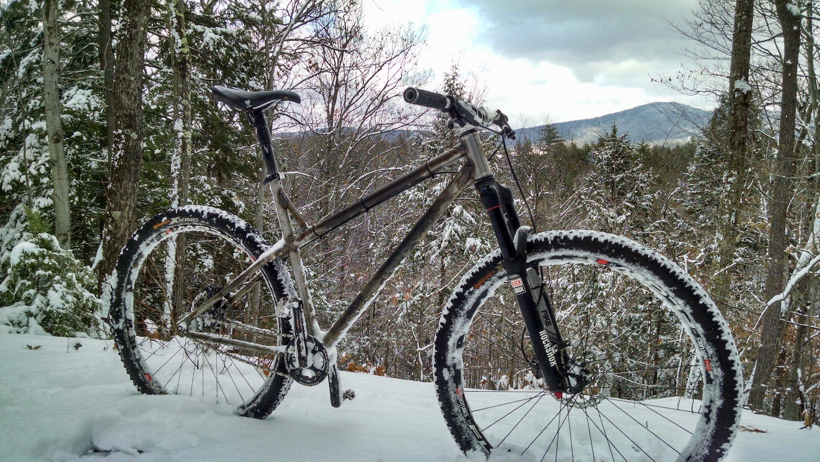 hardtail out playing in the snow!
