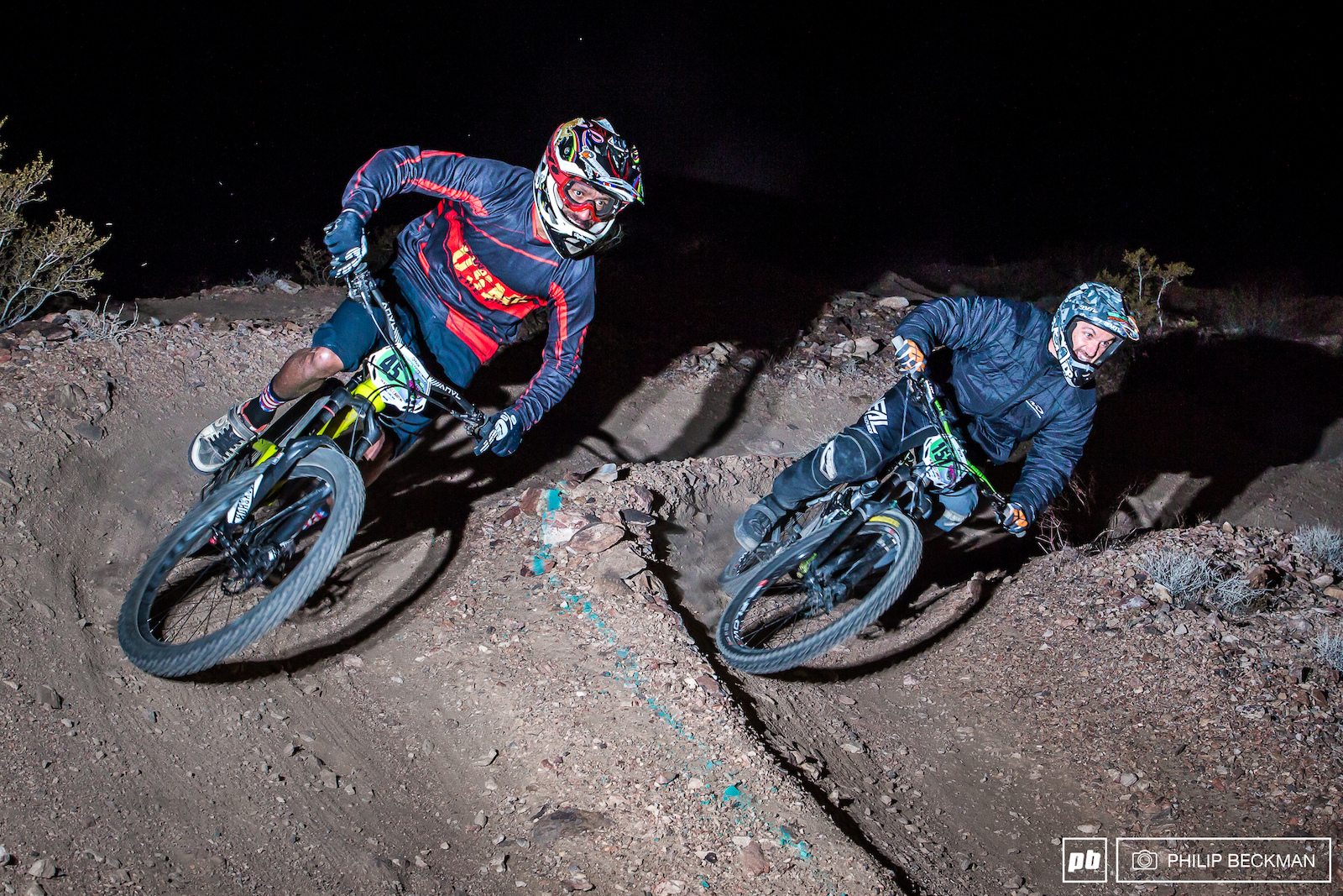 It was a cold, dark night for the Dual Slalom competitors (and fans, and officials, and photographers…). This is Missoula, Montana's, Arthur Sykes (45) dicing with Quinn Winter in the Cat 1 Men's 30+ class. Sykes would go on to claim the evening's win.