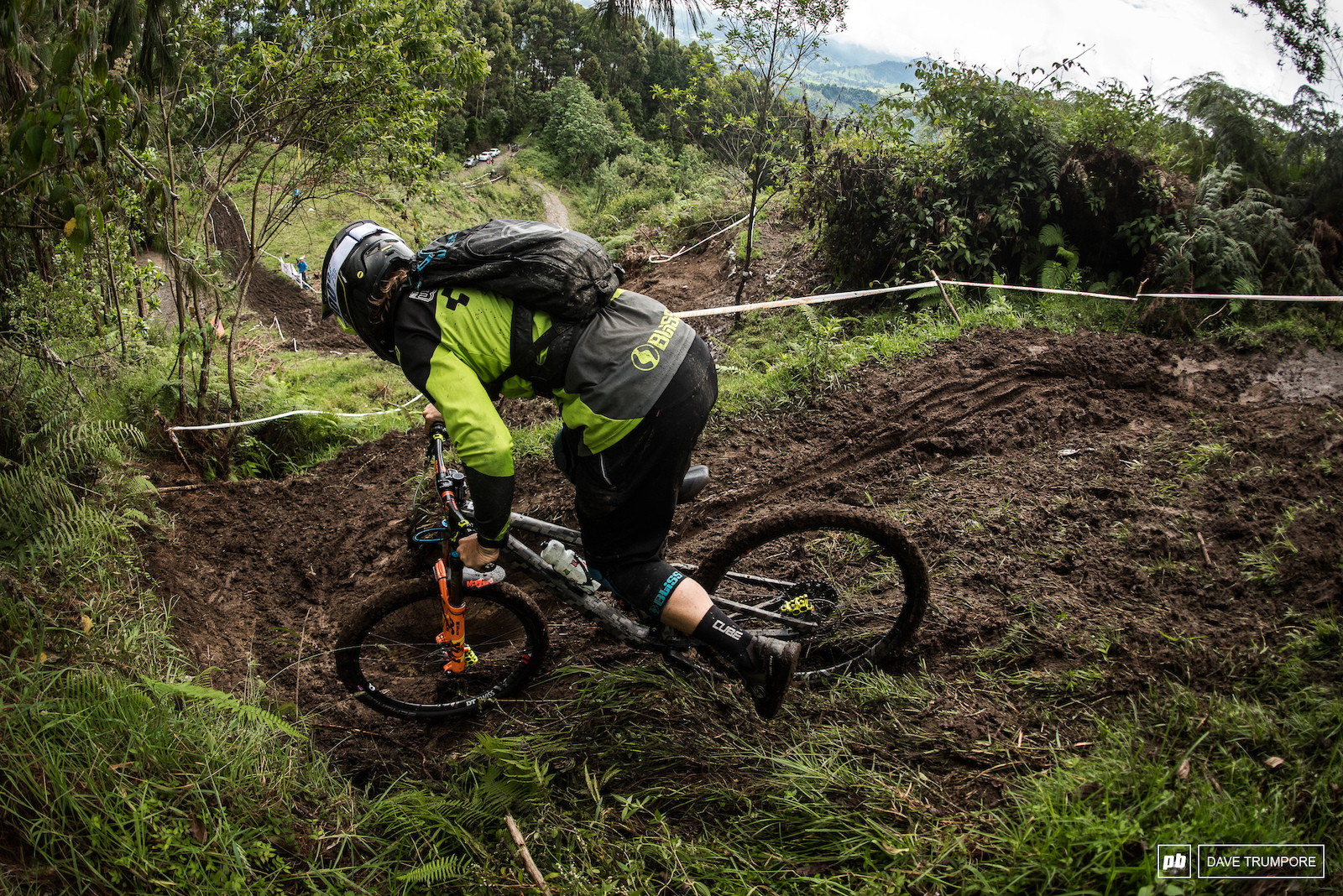 Matt Walker cuts to the inside line while trying to avoid the monster ruts on stage 2.