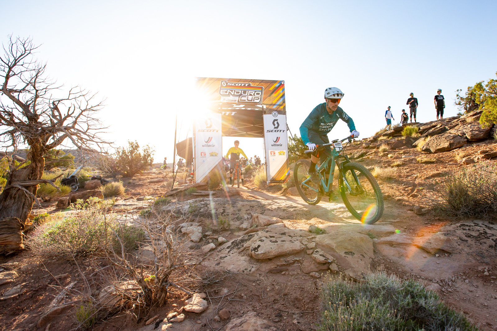 Nate Hills races stage 1 at Round 1 of the 2018 SCOTT Enduro Cup presented by Vittoria in Moab, UT on May 5, 2018. Photographer: Sean Ryan / EnduroCupMTB