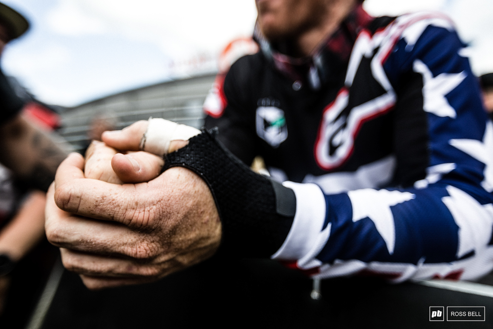Gwin s strapped and bandaged hands you wouldn t guess they were giving him much discomfort when you watched his race run.