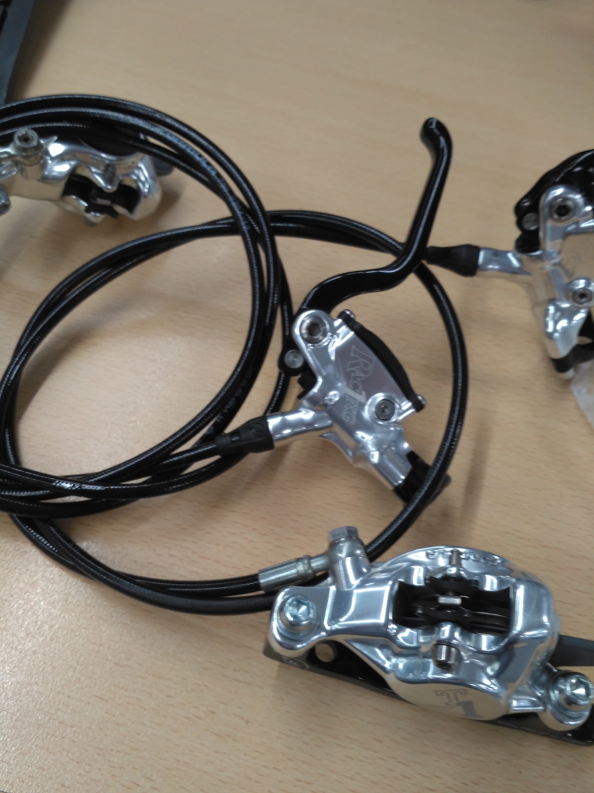 Shiney (new to me) Formula T1 Racing brakes!
Still trying to decide which bike they'll live on :)