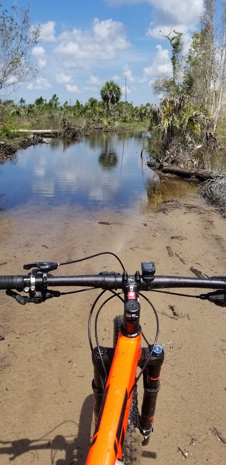 About 2' of water, a lot of fun.