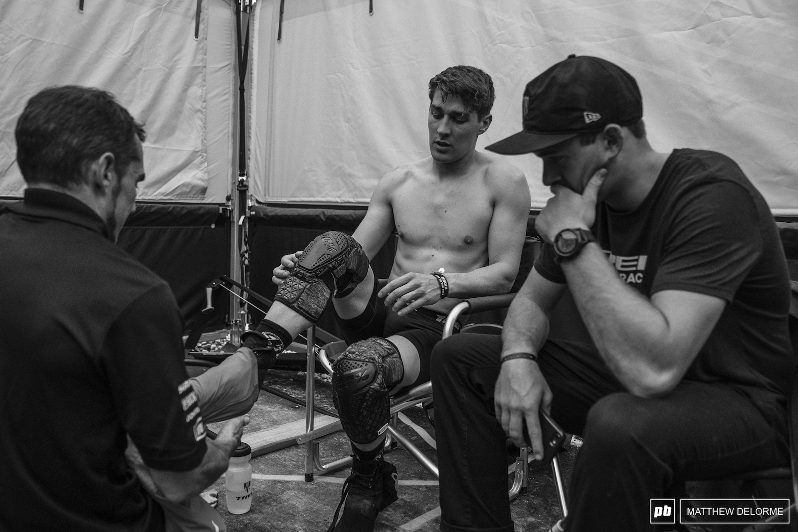 A snapped chain off the start spelled bad luck for Reece Wilson. A crash in the woods left him battered and sore at race end.