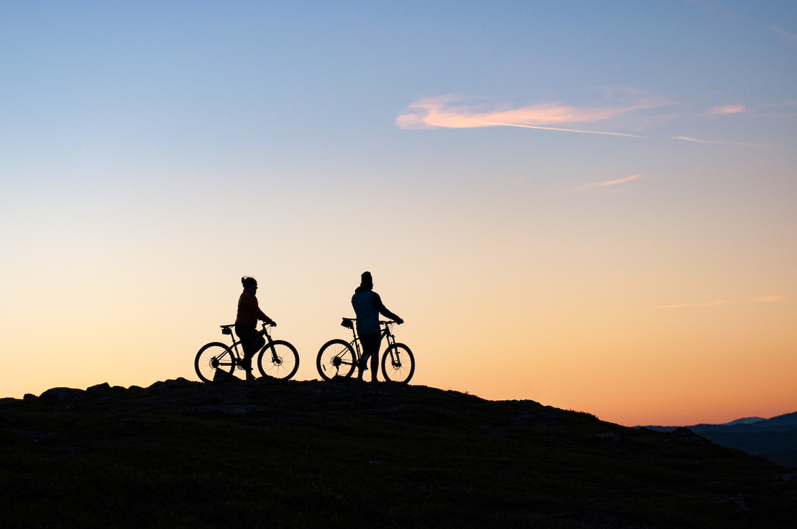 Tänndalen Fjällcykelpark i solnedgång