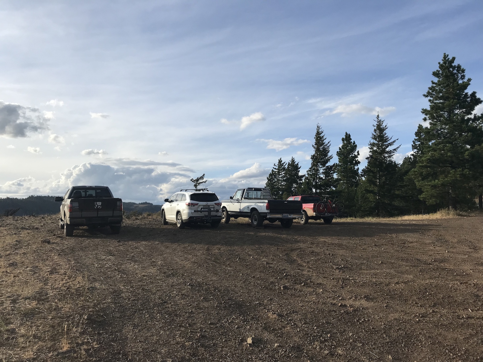 Parking lot at basalt cliff