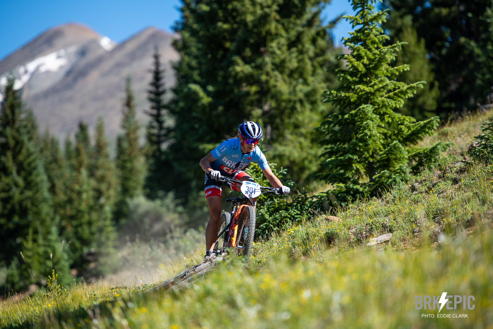 The Breck Epic's finale on Day 6. Katerina Nash the overall winner of the 6-stage race for the women raced strong all week.
Photo: Eddie Clark