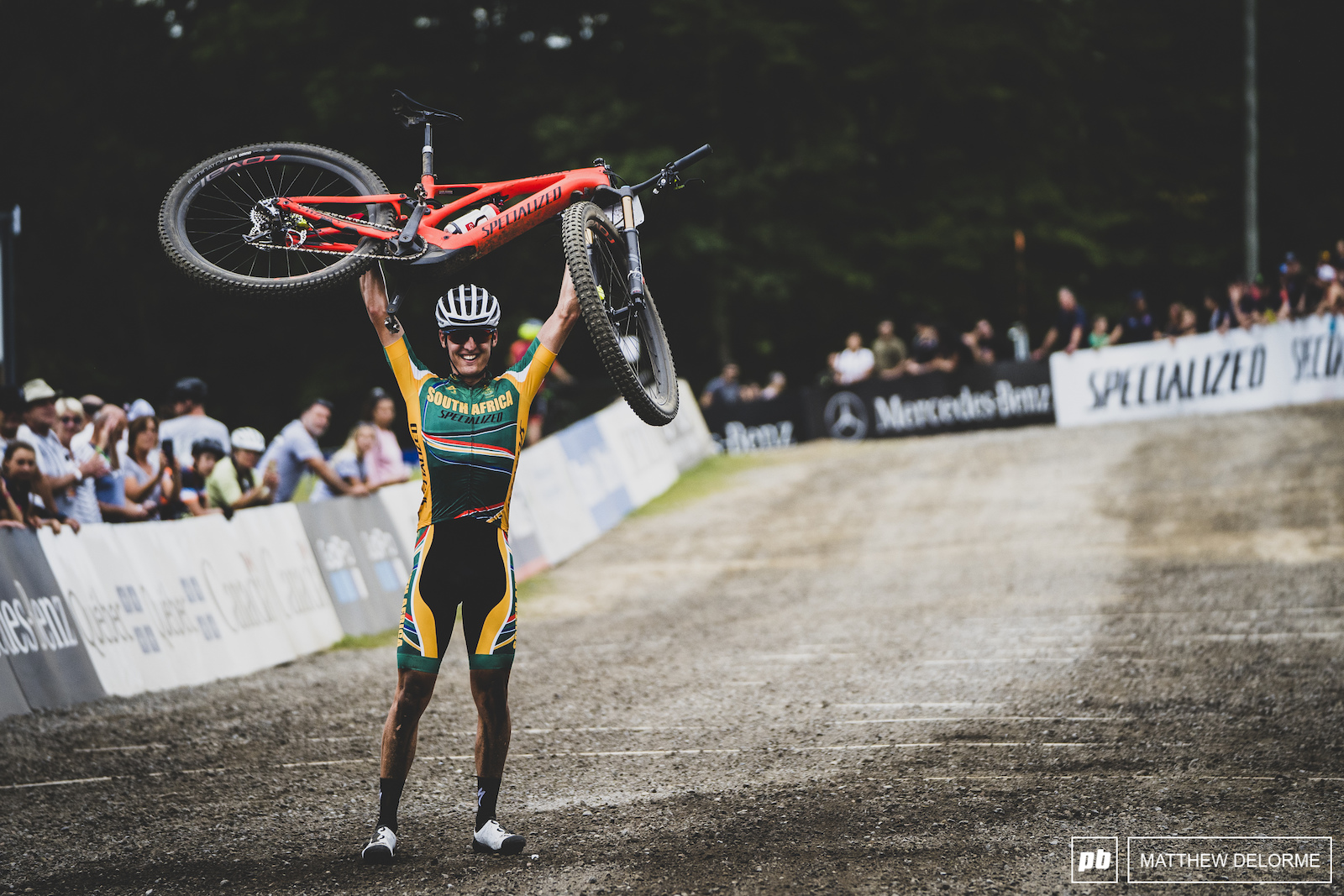 Alan Hatherly takes the win in the first ever eMTB World Championships.