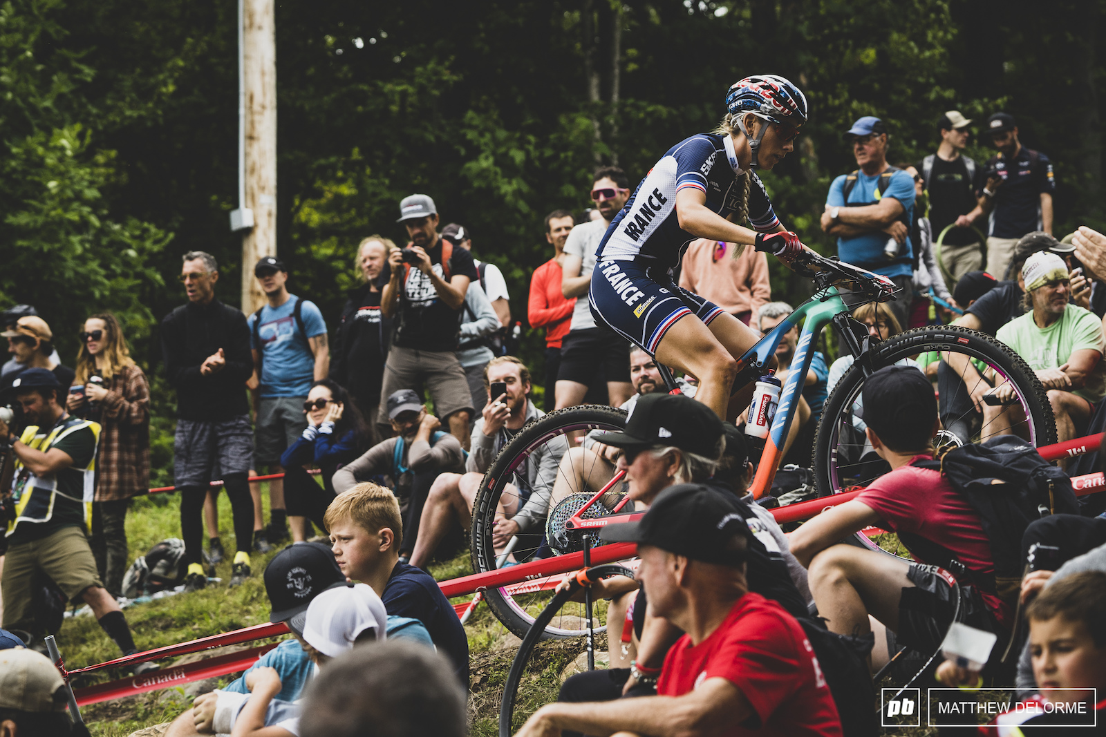 Pauline Ferrand Prevot worked her way up from the third row to take the win.