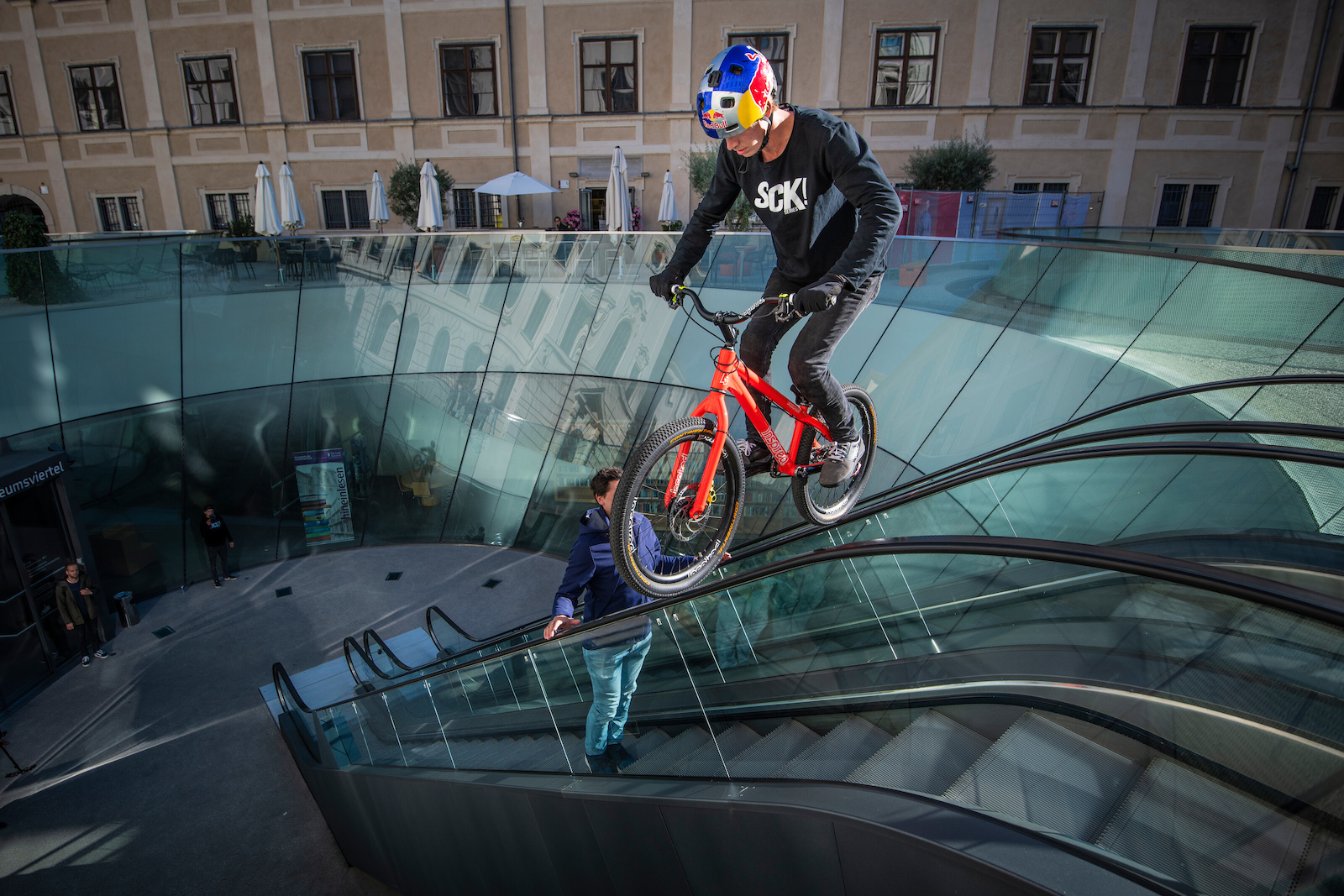 Fabio Wibmer performs during the Shoot of Wibmers Law in Graz, Austria on September 28, 2018 // Philip Platzer/Red Bull Content Pool // AP-21KD4A8HD1W11 // Usage for editorial use only //
