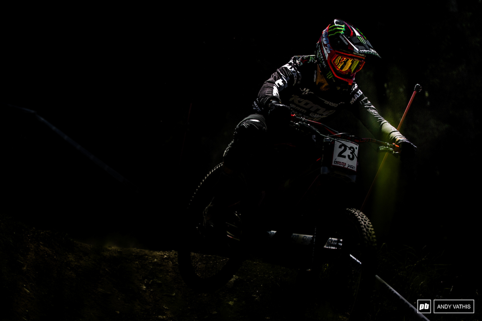 Connor Fearon popping through the harsh midday shadows.