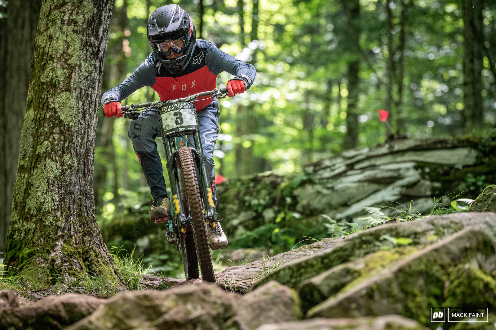 Young Specialized pilot Chris making his way through the rocks at Snowshoe. The results don t show but he was on it all weekend.