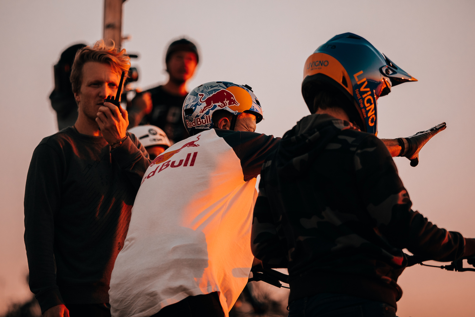 Director Andi Tillmann getting the gang ready to drop in in one of countless golden hour sessions.