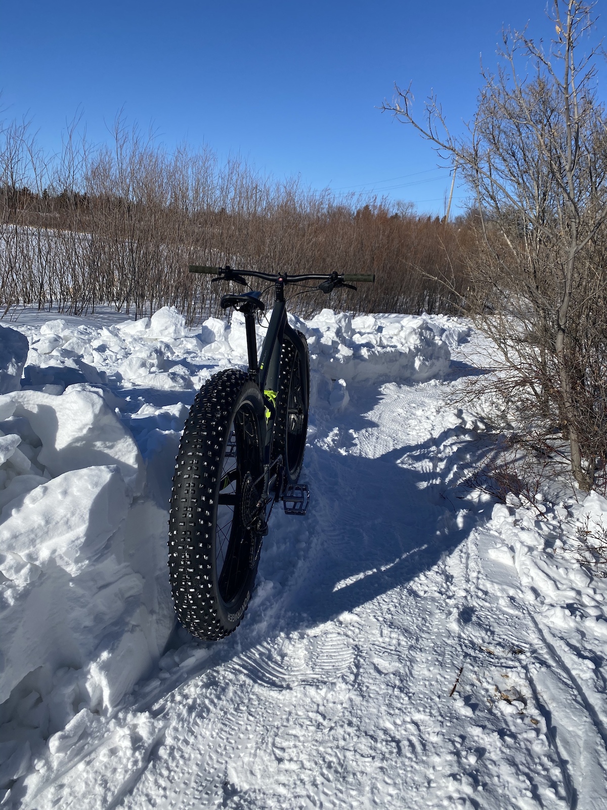 Thankfully a cleared path through a snow drift