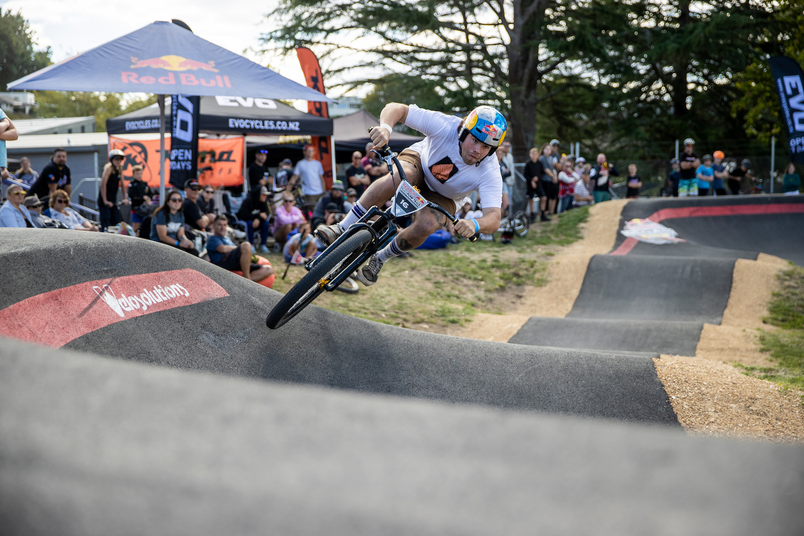 Remy Morton on track at the Red Bull UCI Pump Track World Championships Qualifier in Cambridge, New Zealand on March 20, 2021