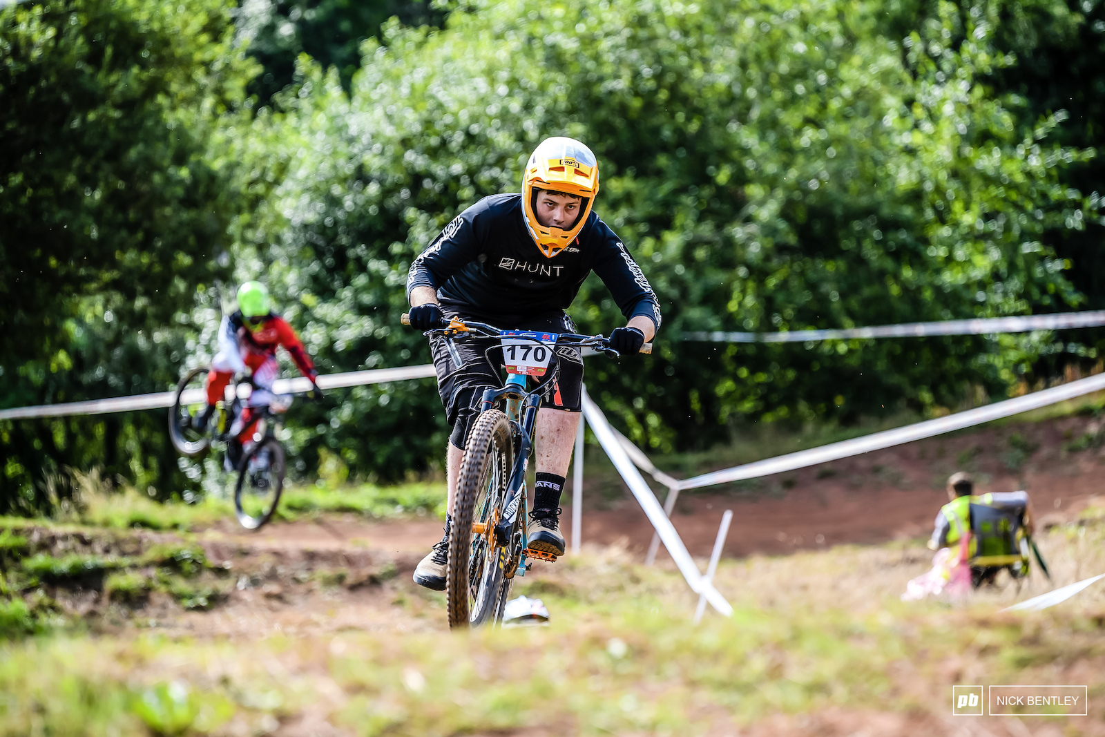 Fred Hunt hitting the gap on gap off. 3rd place today for Fred in the junior field.