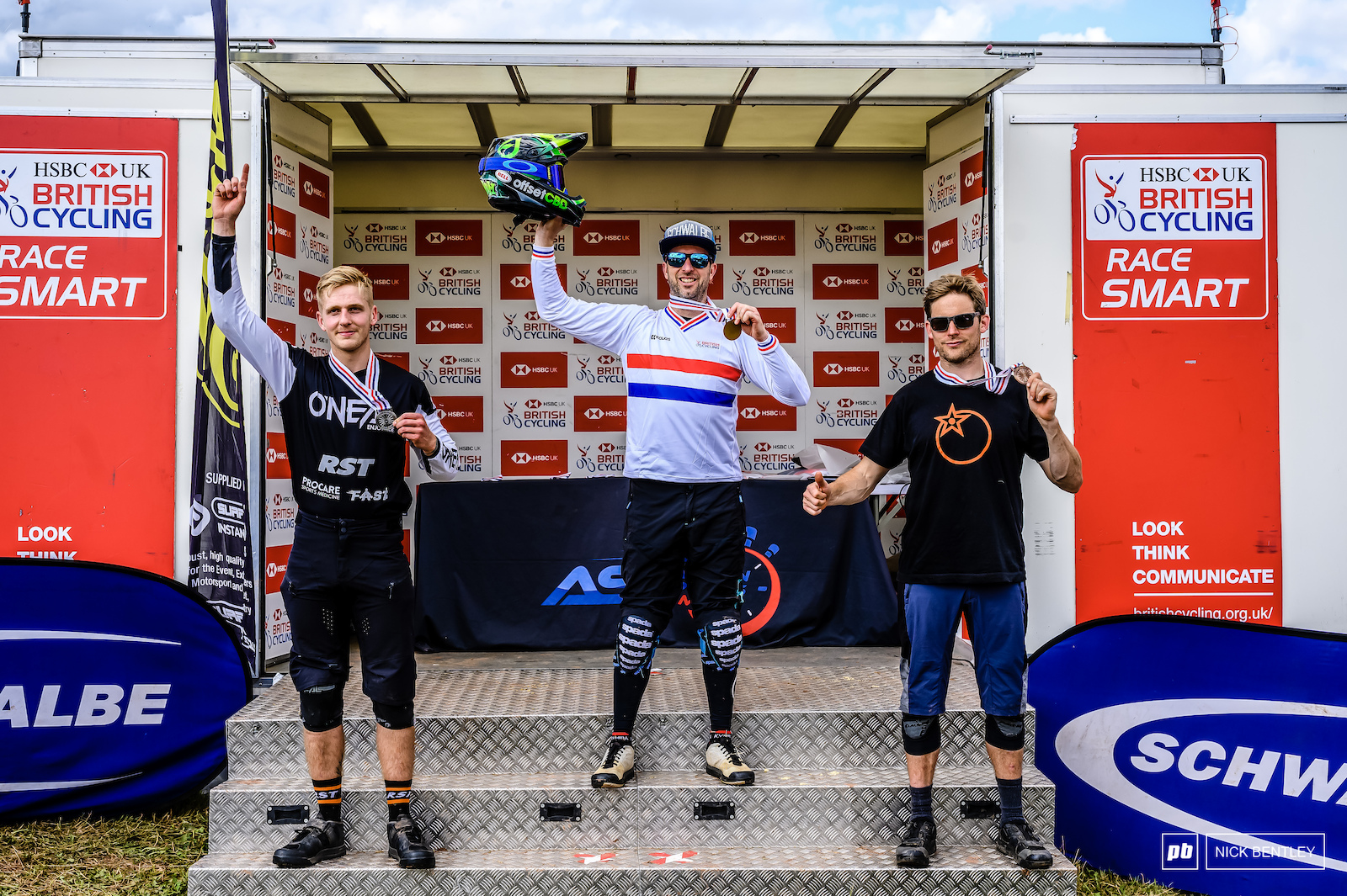 The Men s Senior podium 1st Scott baumount nd Charlie Curry 3rd Will Evans