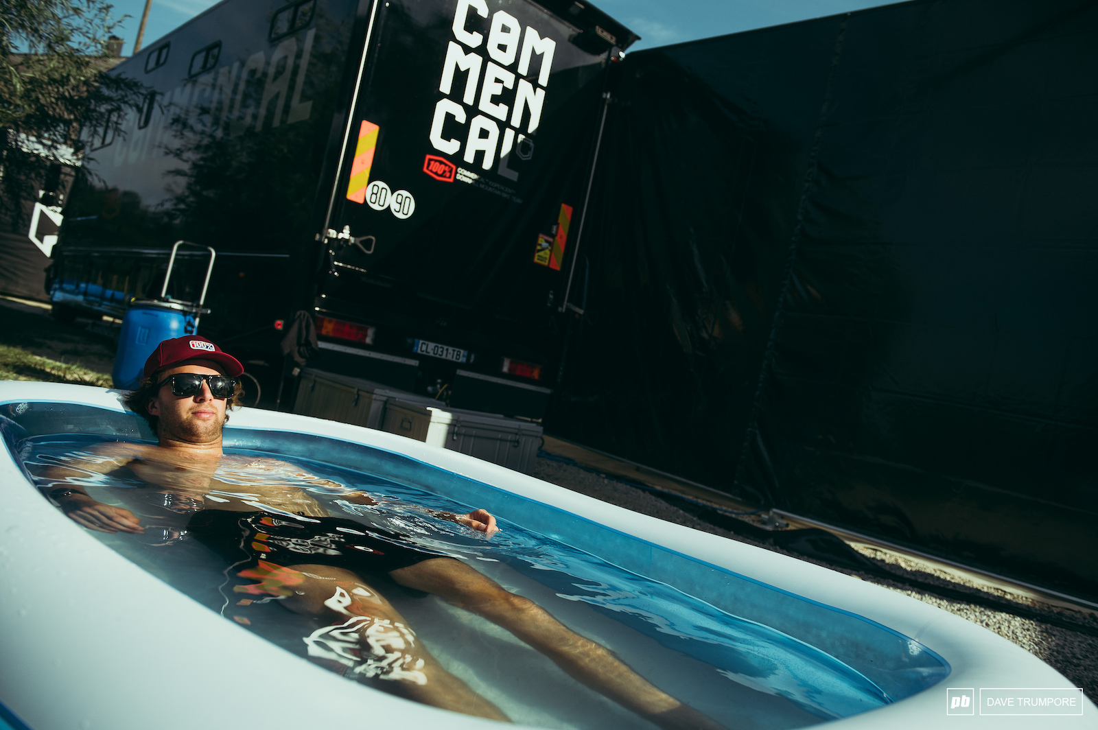Chill time... many teams have brought out the pools in the pits this week as a way to cool down and escape the heat