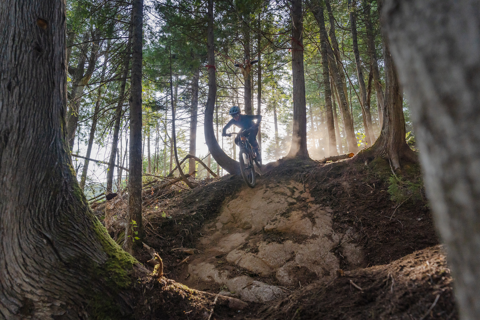 Mountain biking with Christina Chappetta and Jason Lucas at Le Massif de Charlevoix near Quebec City.