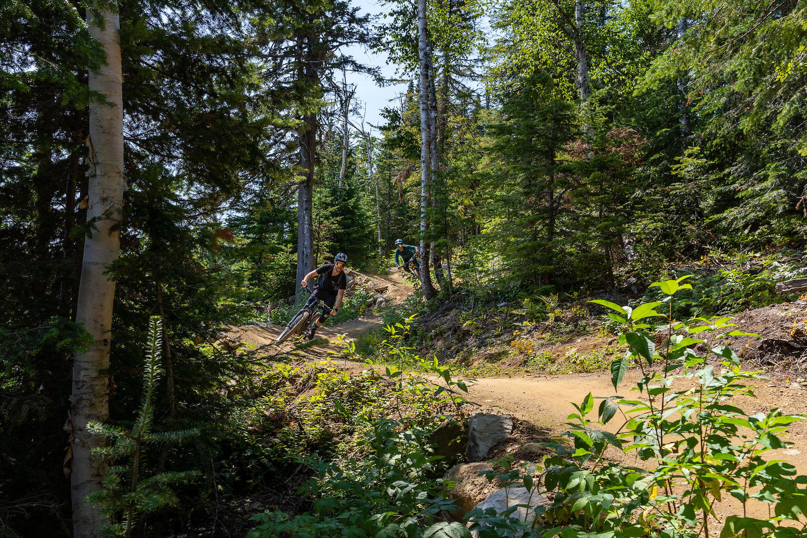 Mountain biking with Christina Chappetta and Jason Lucas at Le Massif de Charlevoix near Quebec City.