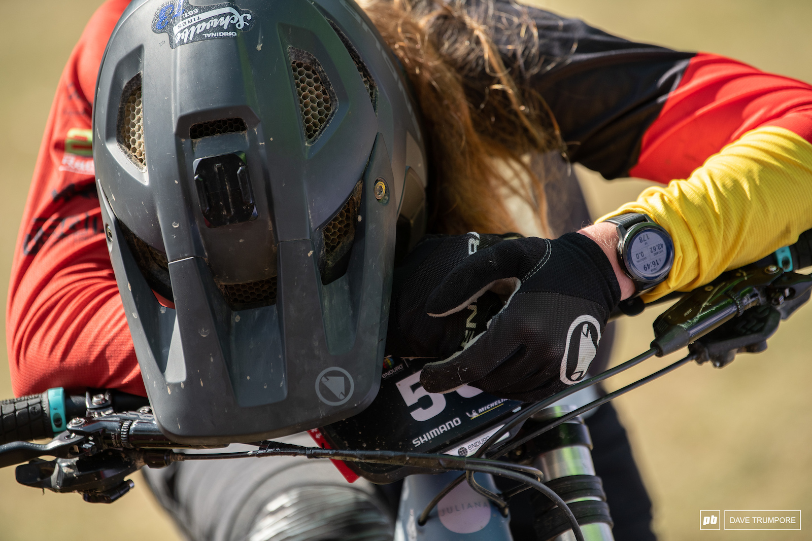 An exhausted Raphaela Richter after the last stage. She would end the day 8th