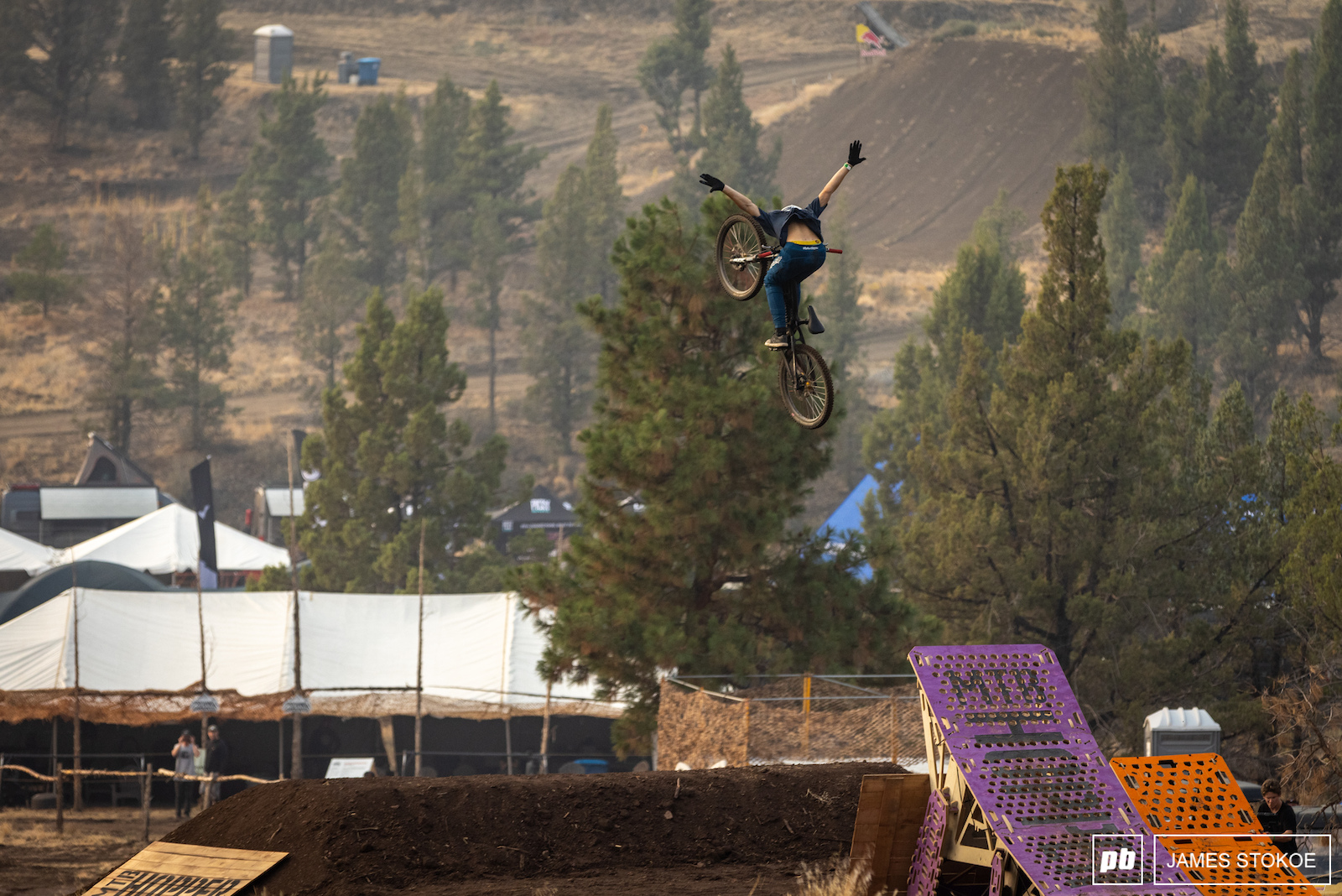Jaxon Riddle was all over the bottom half of the course. Here you see him checking out the MTB Hopper.