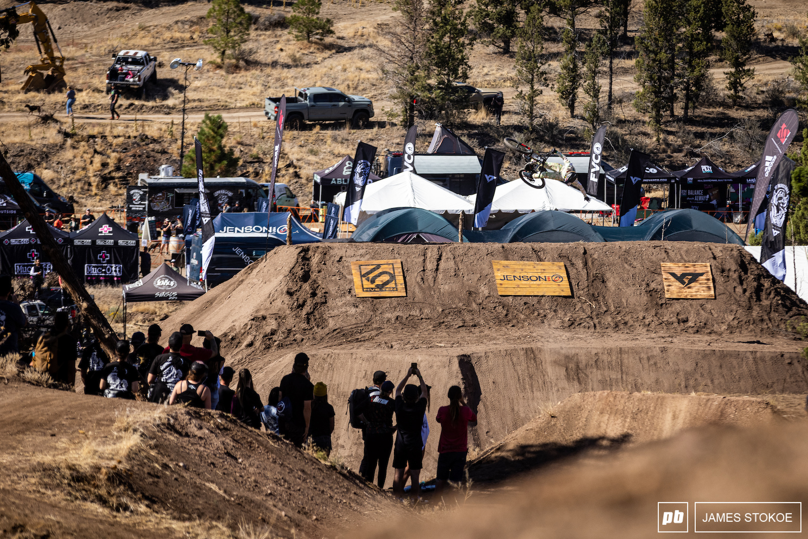 Dylan Stark one-handed backflip on the last feature.