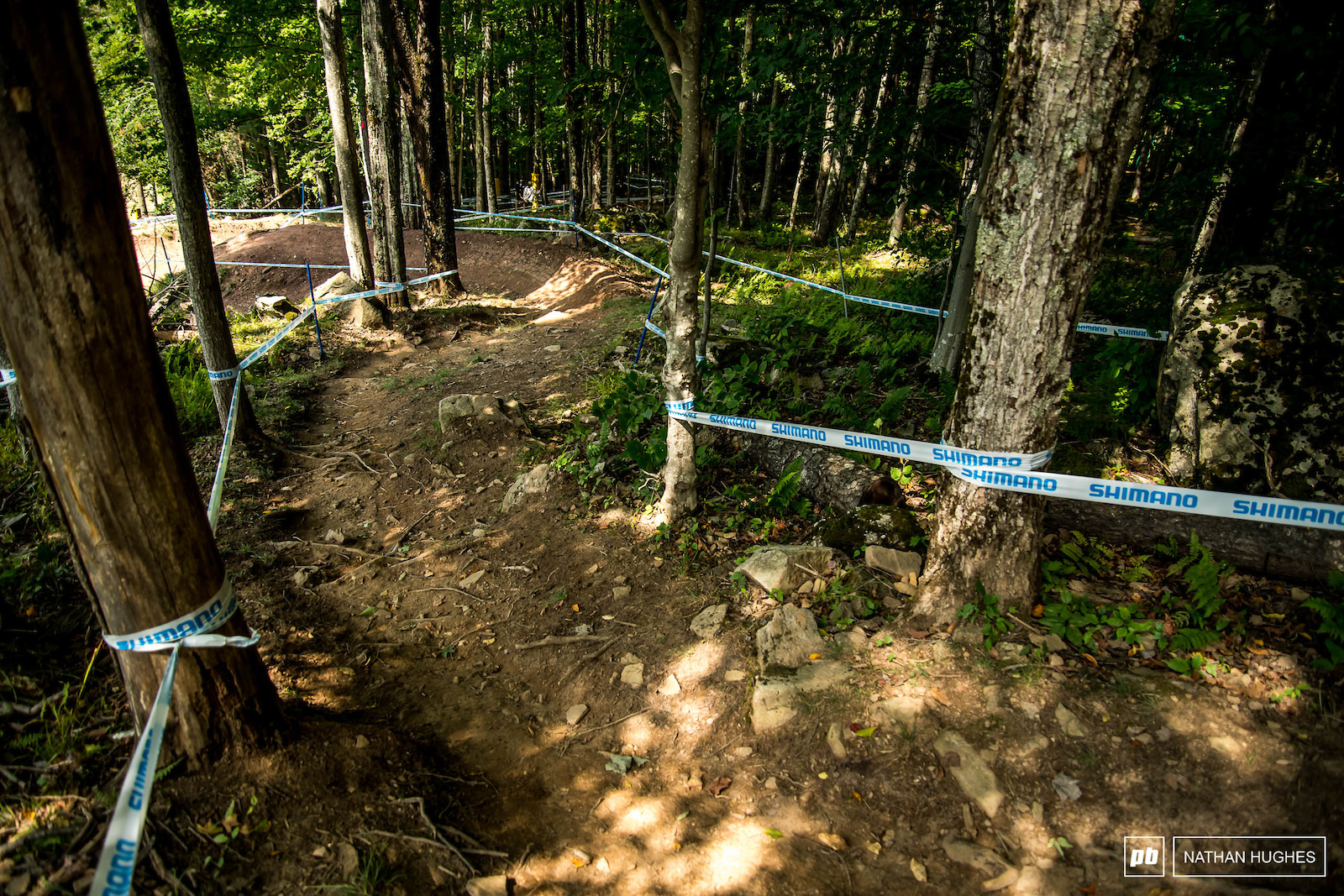 As smooth as it gets on this track before trouble builds for riders down-course.
