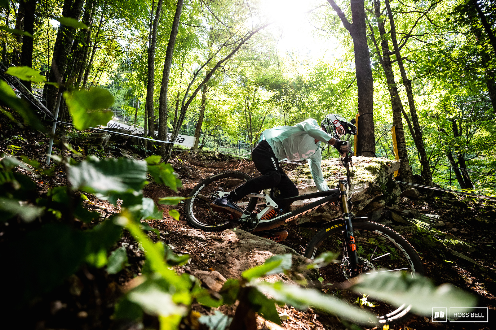 Florent Payet underneath the green canopy of the West Virginia forests.