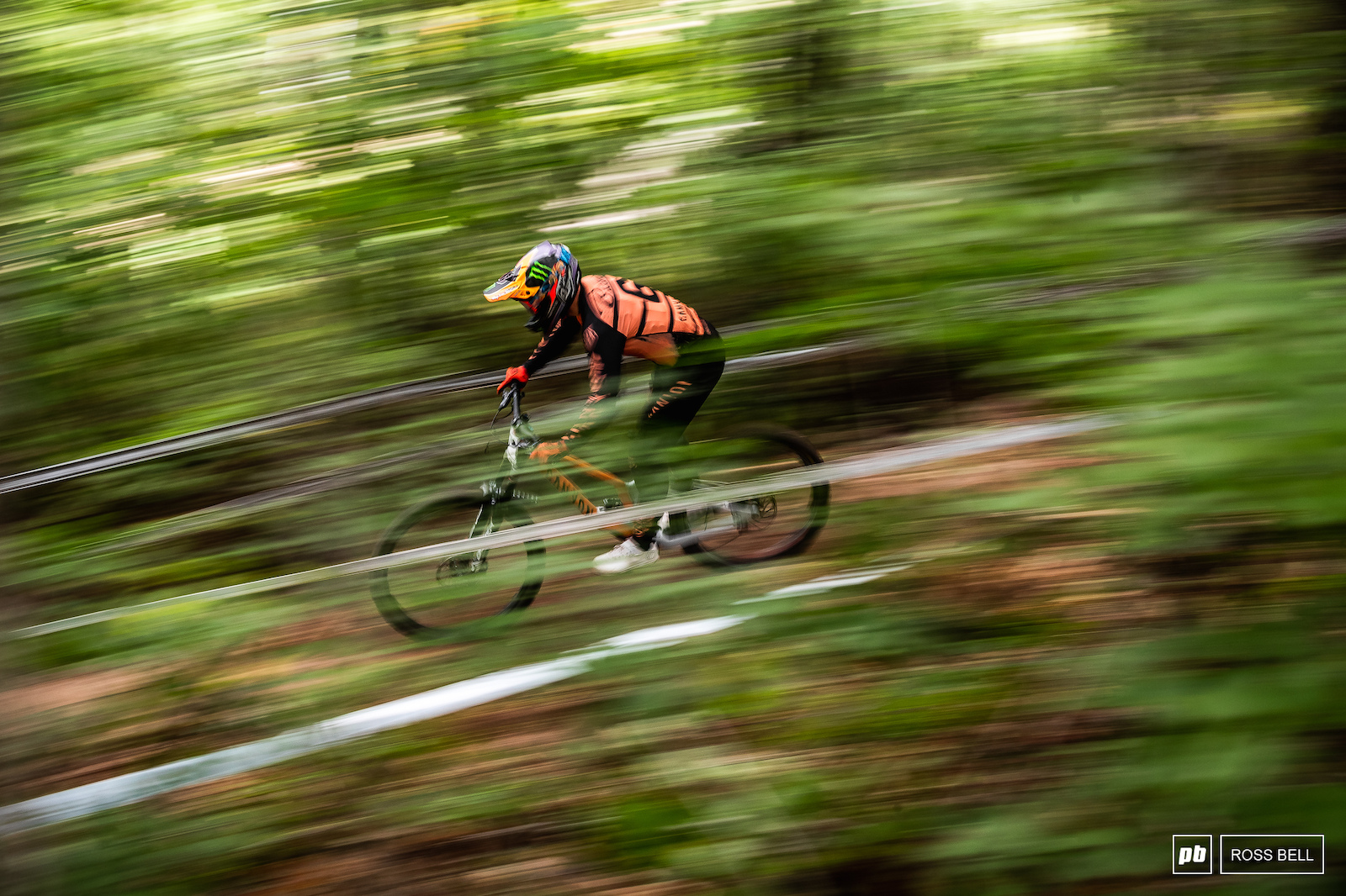 Troy Brosnan darting through the lush green of West Virginia.