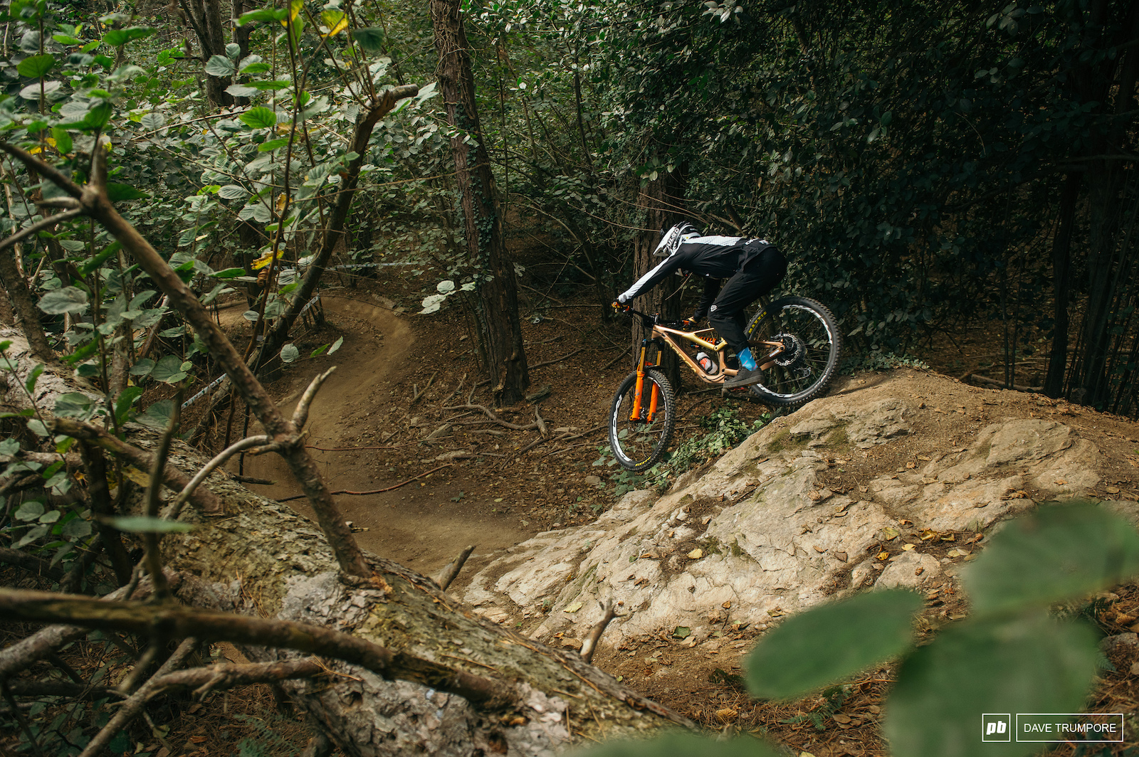 Damien Oton into the woods below the old NATO base