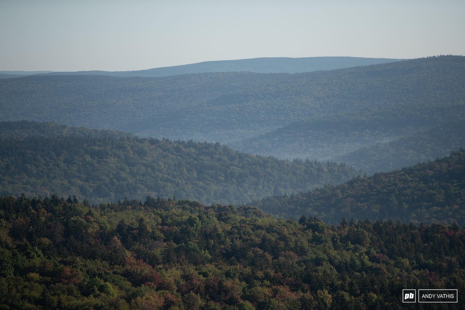 The back side view of Snowshoe and its rolling hills.