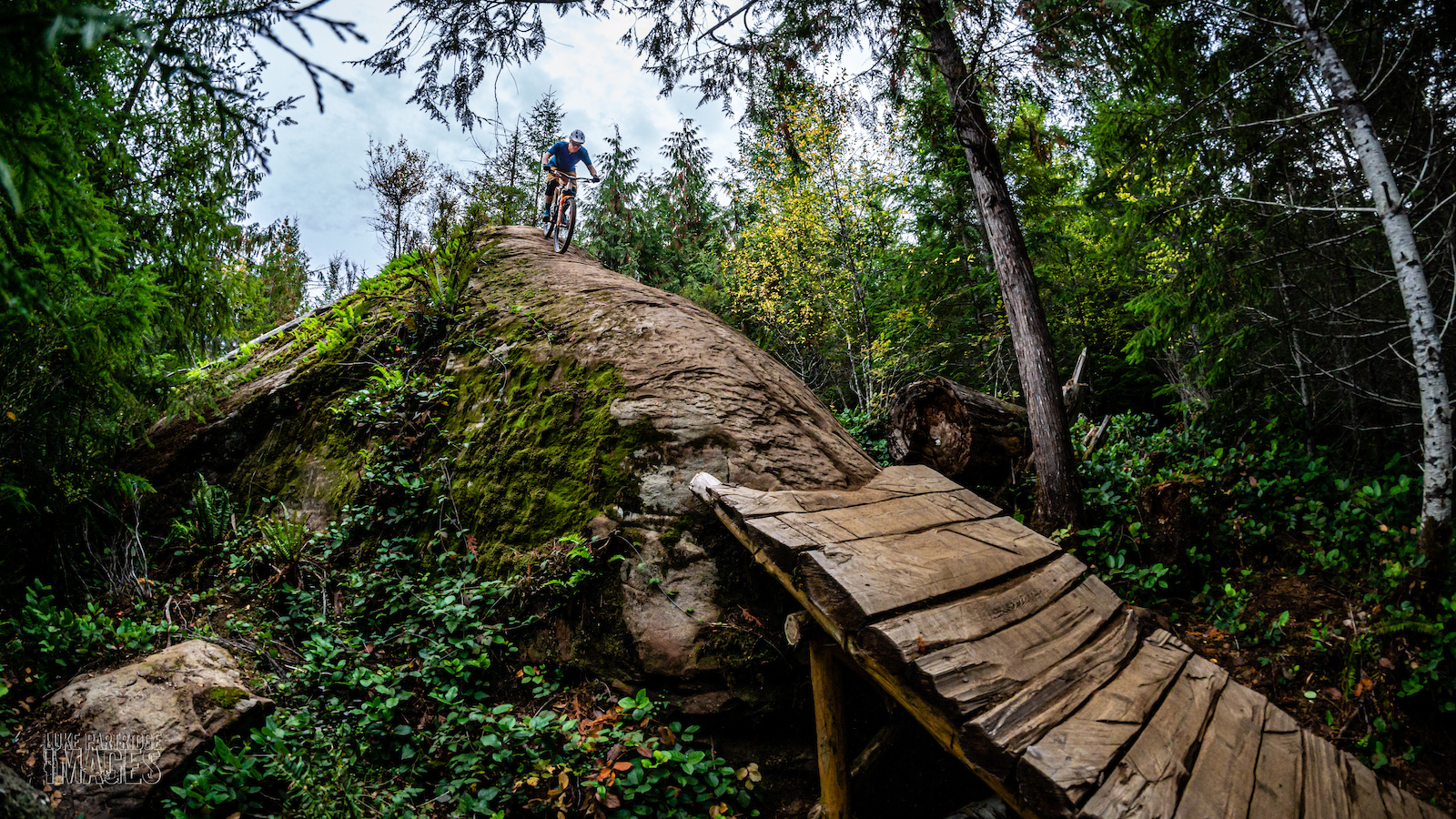 Large rock with wooden landing in cumberland