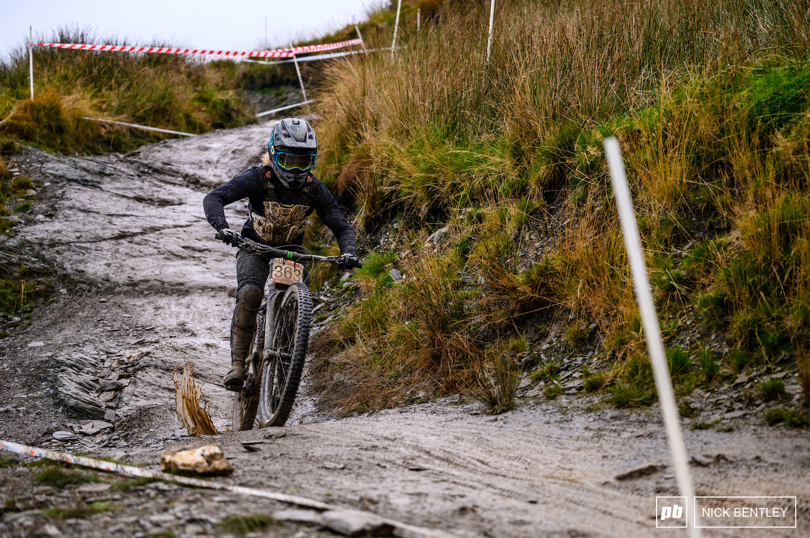 The afternoon began with a rain shower which left plenty of slick wet rocks and puddles for the riders to navigate